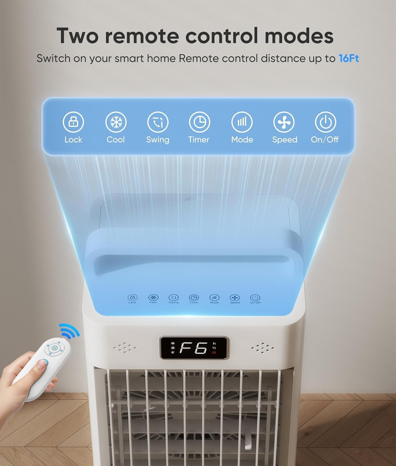 6-Speed Portable Evaporative Air Conditioner with 20H Cooling & Remote Control