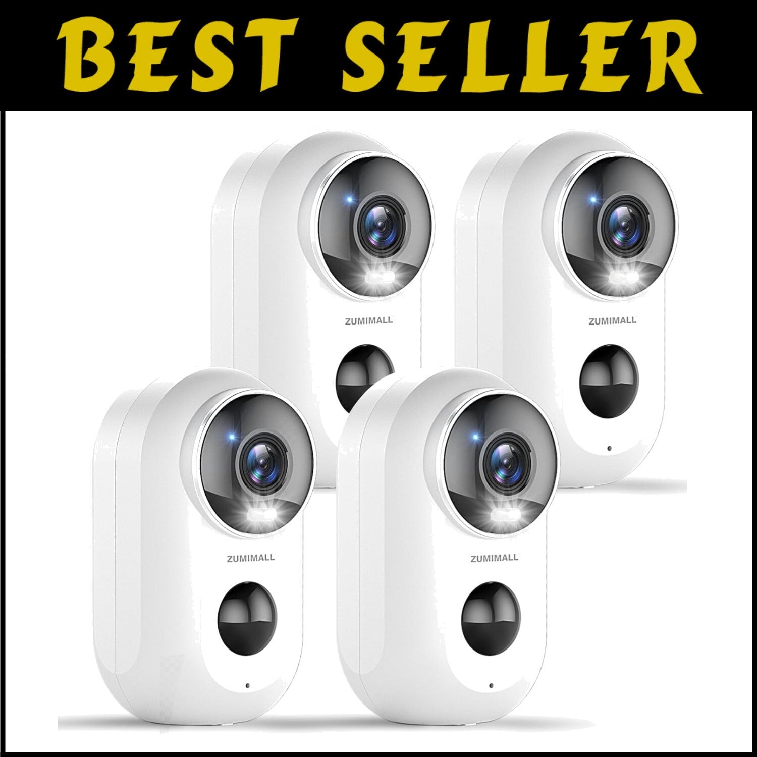 Enhanced 2K Wireless Home Security Cameras - 4 Pack, Easy Install, Night Vision