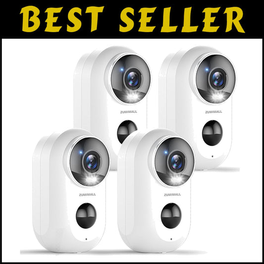 Enhanced 2K Wireless Home Security Cameras - 4 Pack, Easy Install, Night Vision