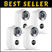 Load image into Gallery viewer, Enhanced 2K Wireless Home Security Cameras - 4 Pack, Easy Install, Night Vision