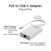 Load image into Gallery viewer, High-Speed USB-C to Ethernet Adapter with 60W Charging – Plug &amp; Play Convenience