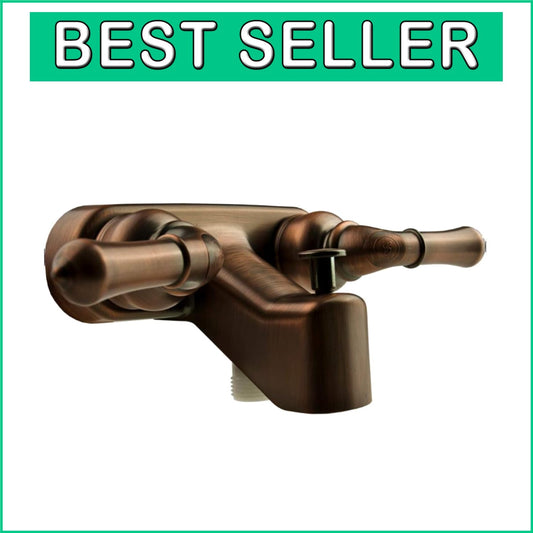 Stylish RV Tub & Shower Faucet Valve Diverter with Classical Bronze Handles