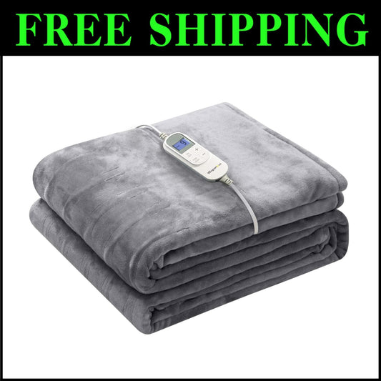 ETL Certified Heated Blanket Throw - Warm & Soft for Home & Camping, 72" x 84"