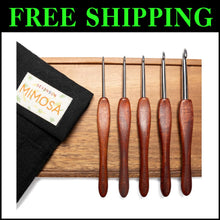 Load image into Gallery viewer, Ergonomic 5-Pack Crochet Hooks with Premium Stainless Steel &amp; Bloodwood Handles