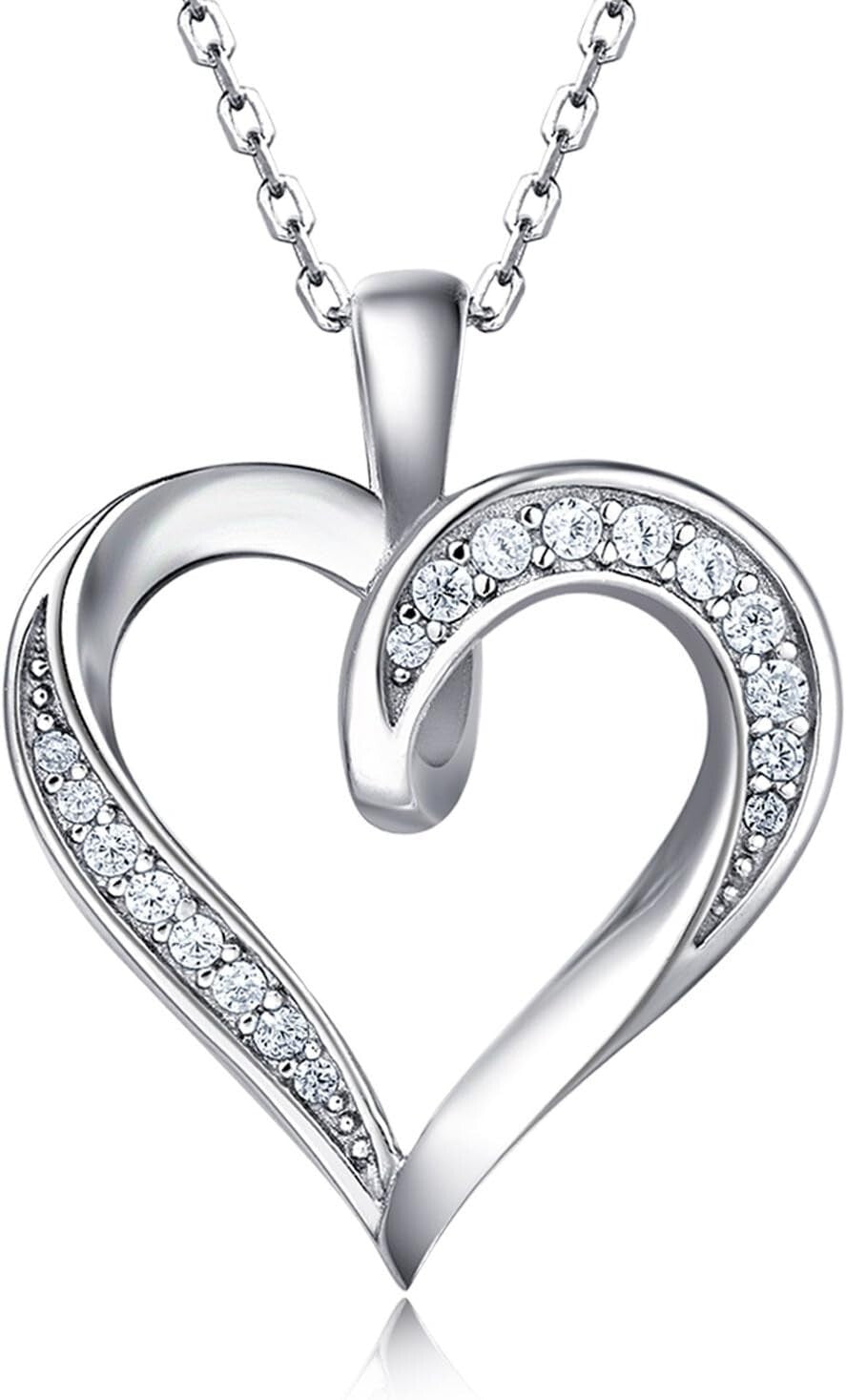 Platinum Plated Intertwined Hearts Necklace - Perfect for Romantic Occasions
