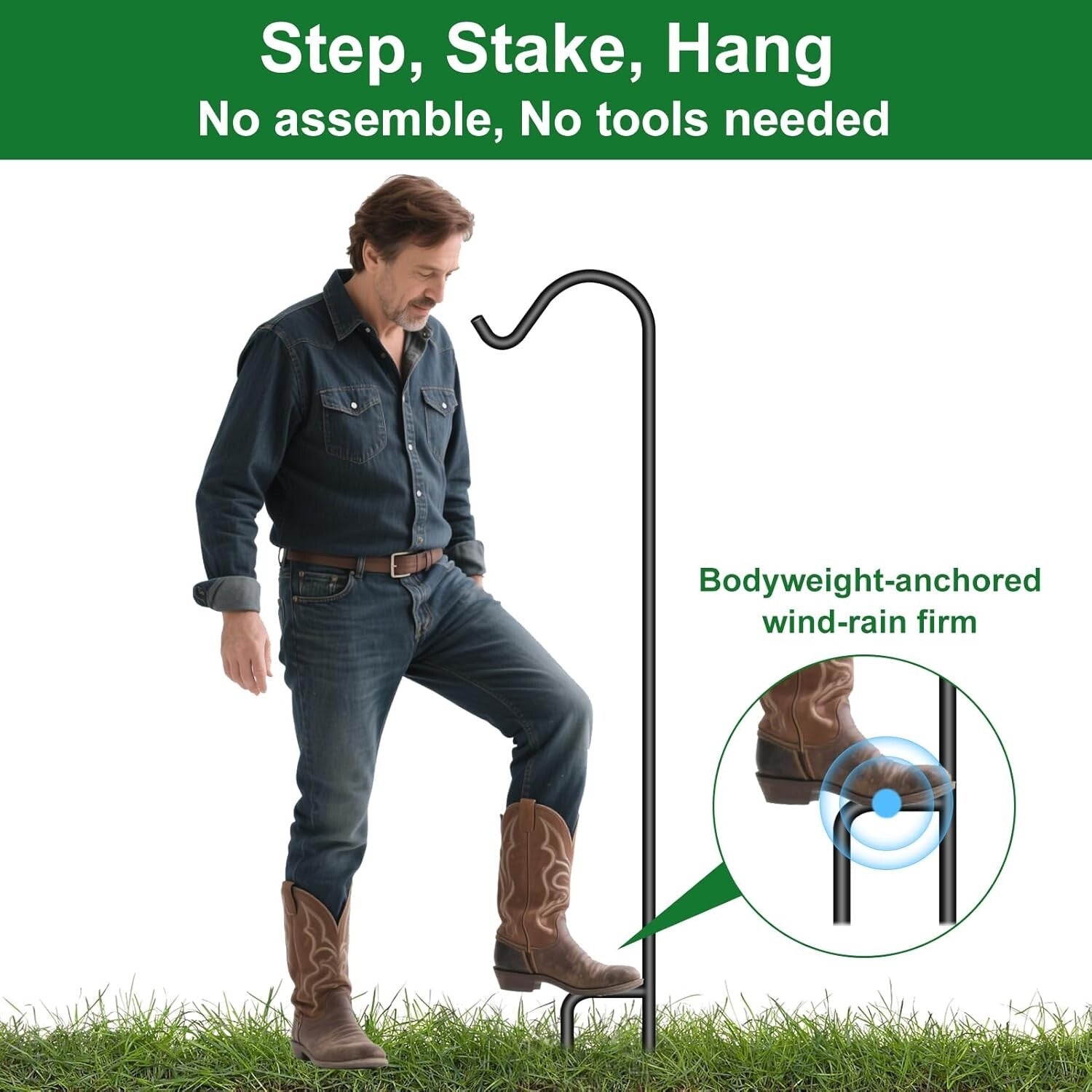 Multi-Purpose 65in Heavy Duty Shepherd Hooks – Perfect for Garden Decor & Events