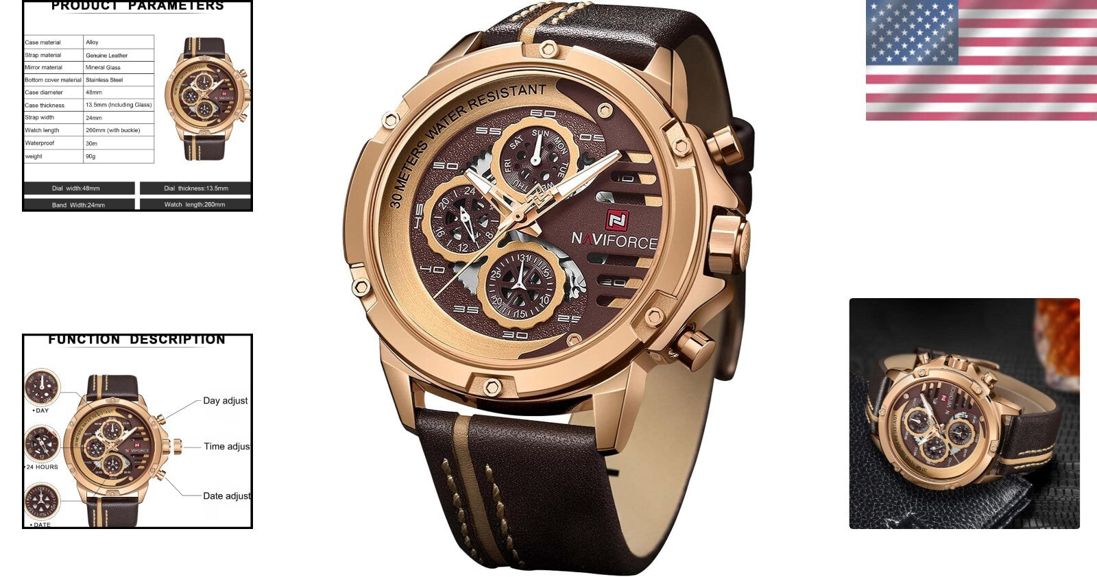 Versatile Men's Waterproof Sport Watch - Quartz Movement with Luminous Hands