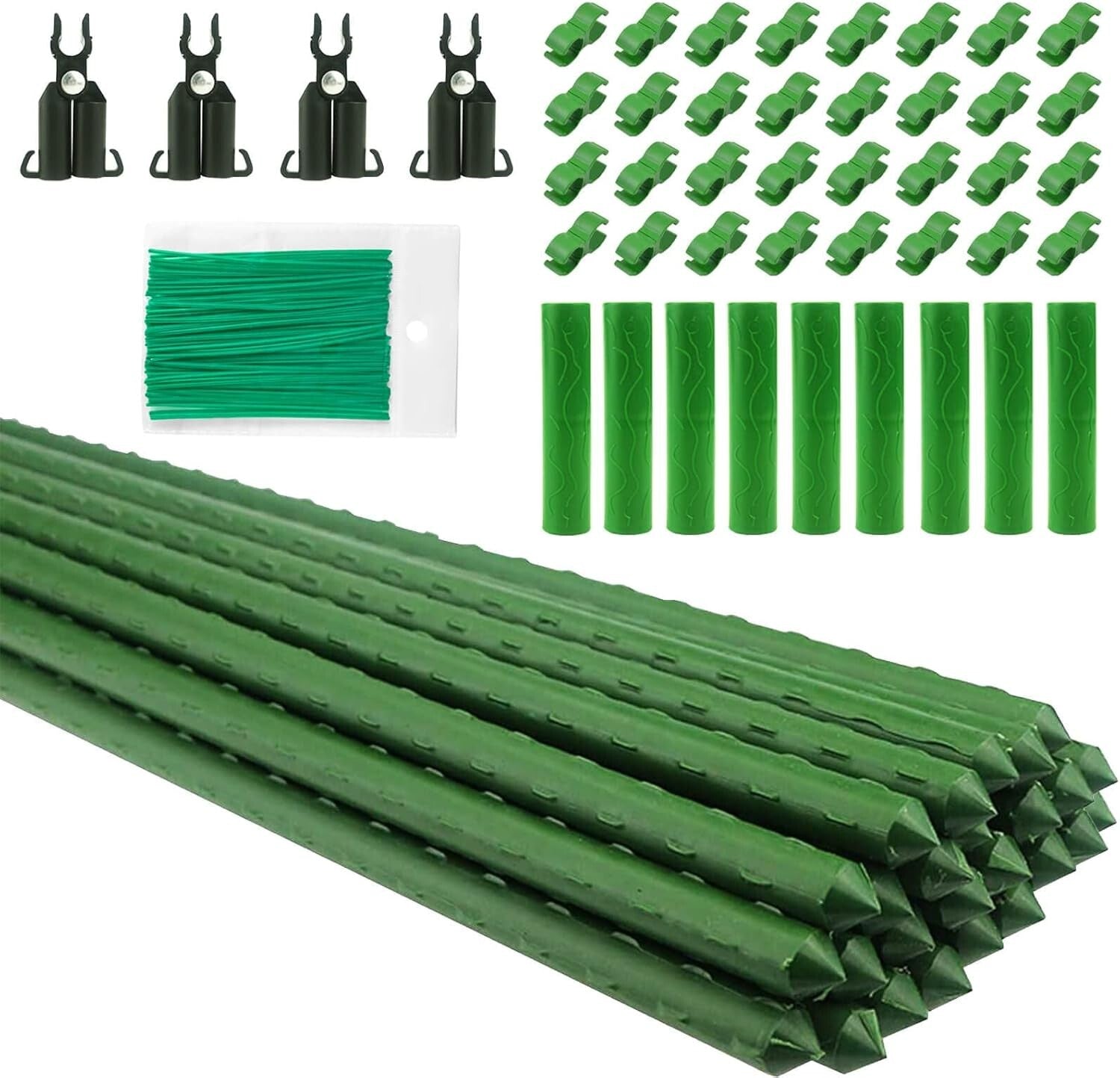 26 Durable Plastic-Coated Plant Support Stakes - Ideal Trellis for Vegetables