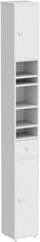 Load image into Gallery viewer, Space-Saving White Storage Cabinet with Two Doors and 6 Shelves for Bathrooms