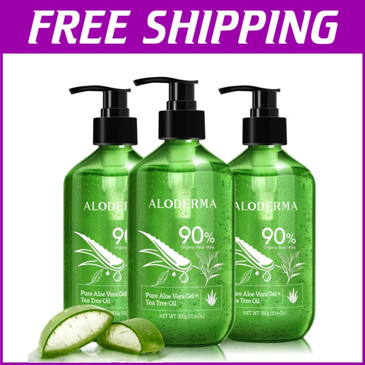 Natural Aloe Vera Gel Infused with Tea Tree Oil - 900ml for Skin & Scalp Care