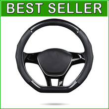 Load image into Gallery viewer, Luxury D-Black Carbon Fiber Steering Wheel Protector for 15" Diameter Wheels