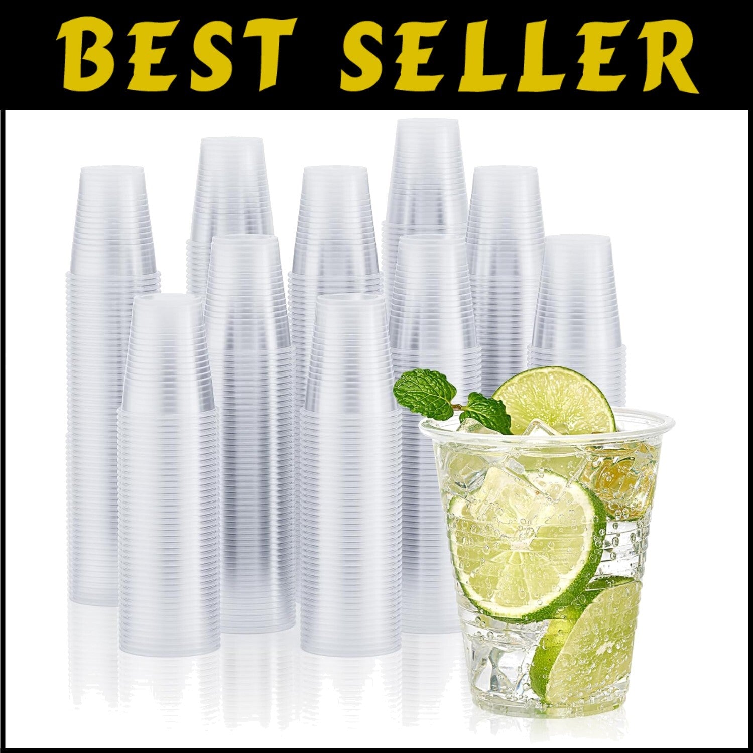 12 OZ BPA-Free Clear Plastic Cups - 2000 Pack for Effortless Party Serving