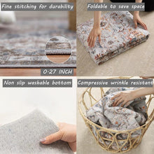 Load image into Gallery viewer, Machine Washable Vintage Floral 5x7 Area Rug - Non-Slip, Pet-Friendly Design
