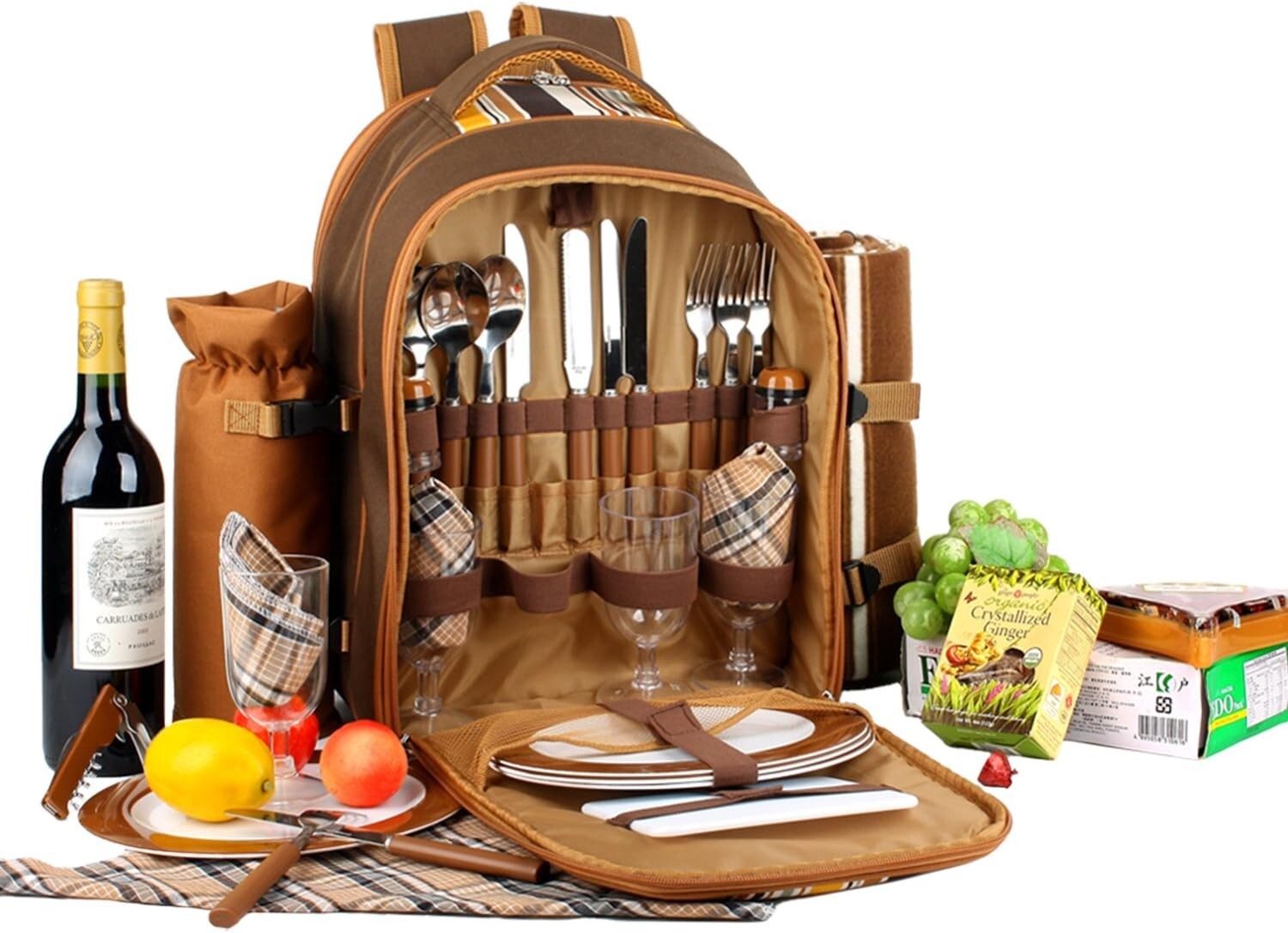 All-in-One Picnic Backpack with Waterproof Blanket & Essential Dining Set