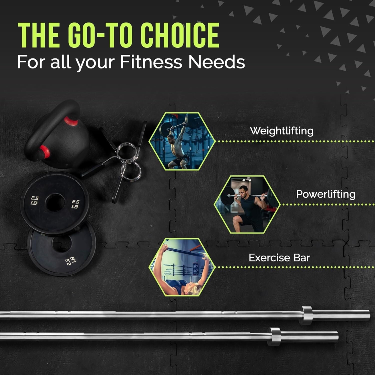 Durable 15 lb Olympic Barbell - Smooth Rotation & Chrome Finish Gym Equipment