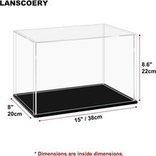 Load image into Gallery viewer, Elegant Clear Acrylic Display Case with Black Base - Protect Your Collectibles