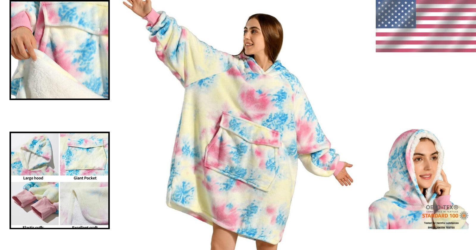 Cozy Wearable Blanket Hoodie - The Ultimate Oversized Gift for Comfort Lovers
