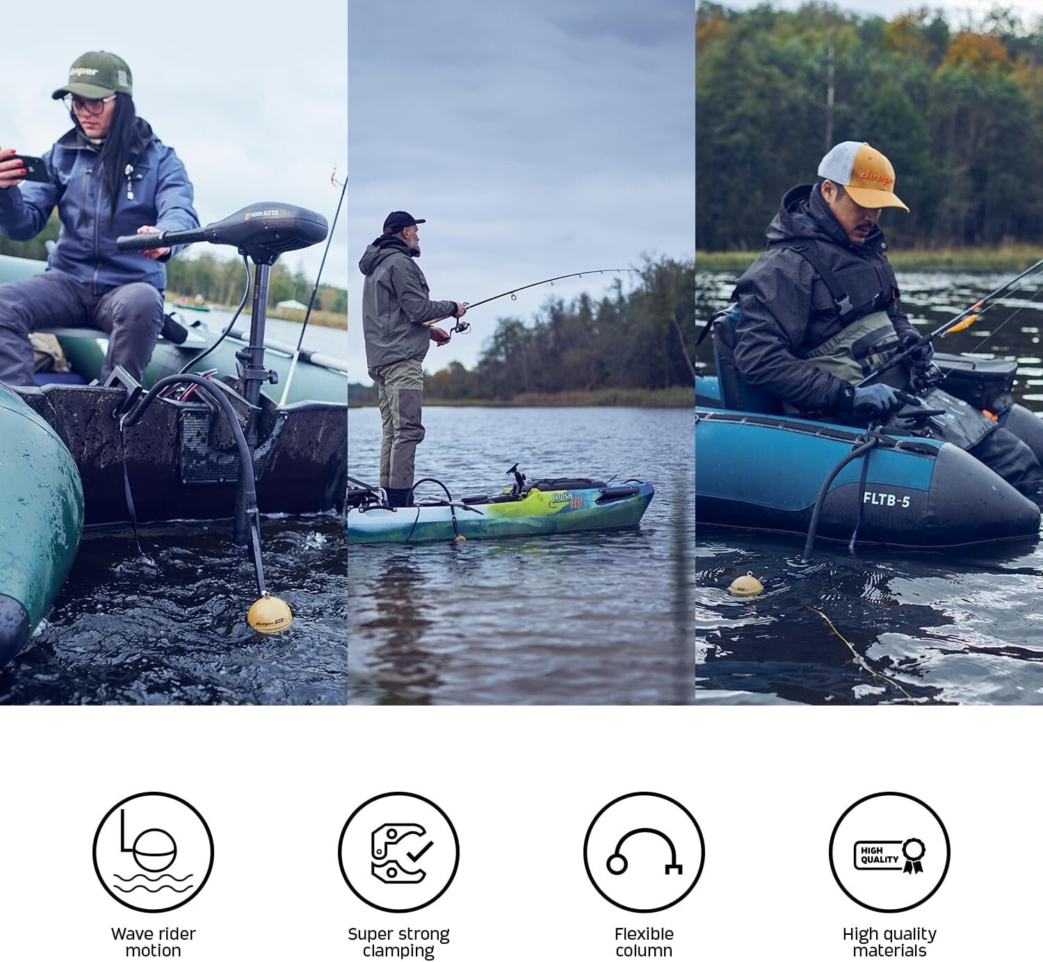 Flexible Arm Mount 2.0 for Boats and Kayaks, 80cm - Secure Fish Finder Support