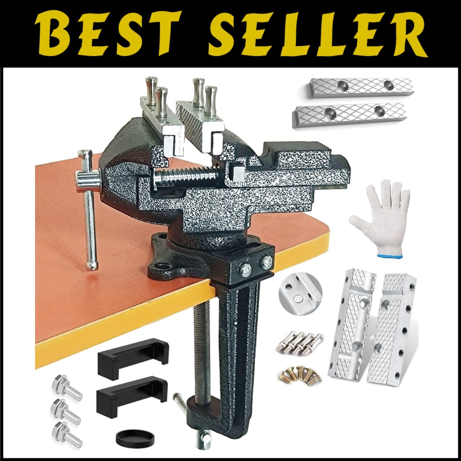 3.3" Table Vise - Heavy-Duty Alloy Steel with Quick Release & Swivel Base