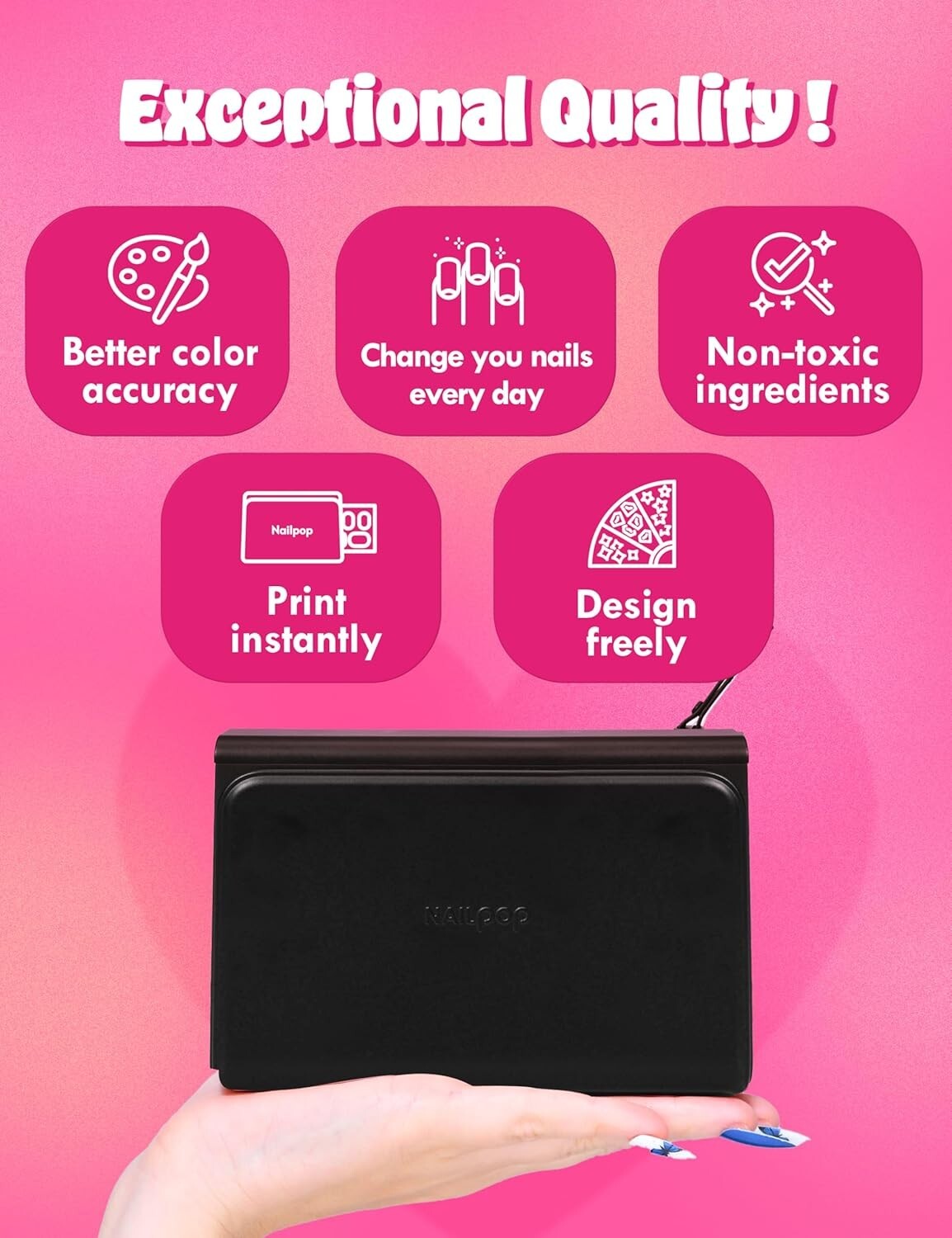 Bluetooth Nail Art Printer with User-Friendly App - Perfect for Halloween Looks