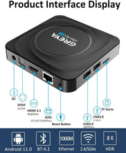 Load image into Gallery viewer, 8GB RAM Android TV Box - 8K Streaming with Gigabit Ethernet &amp; Remote Control