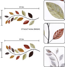 Load image into Gallery viewer, Set of 2 Olive Branch Metal Wall Art - 38 Inch Forest-Inspired Decor