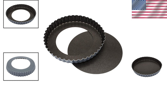 Professional Quality 9.5" Nonstick Tart Pan with Fluted Design - Bourgeat Exopan