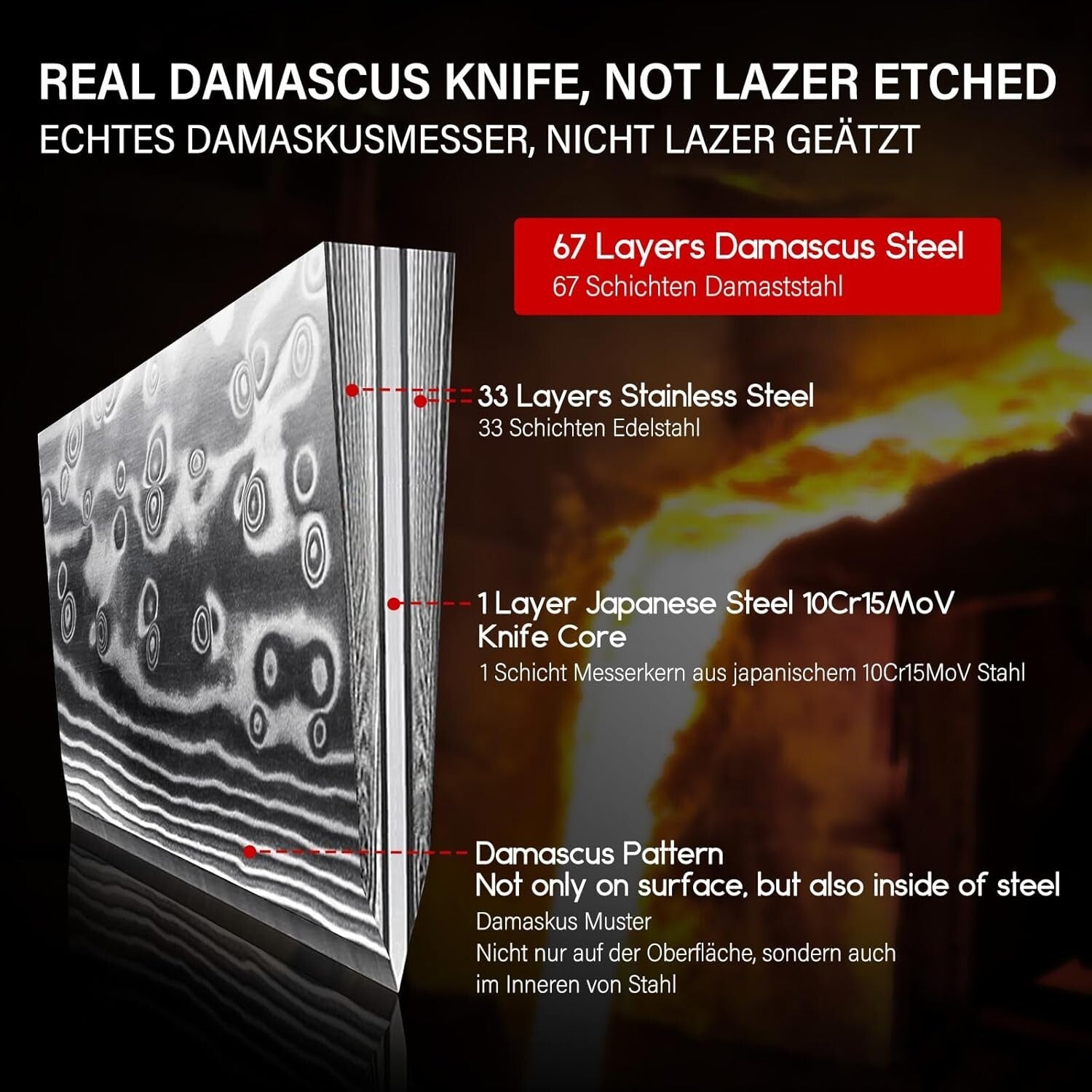 Professional 7-Inch Boning Knife with 67 Layers of Damascus Steel - Lightweight