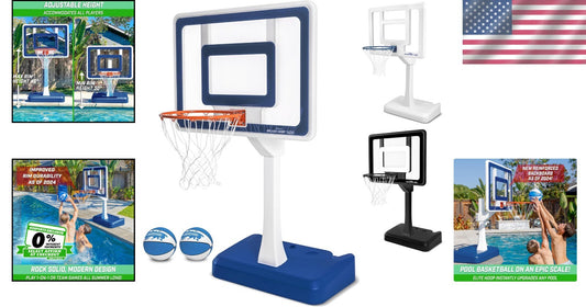 Pro-Style Splash Hoop Elite: Adjustable Height Pool Basketball with Easy Setup