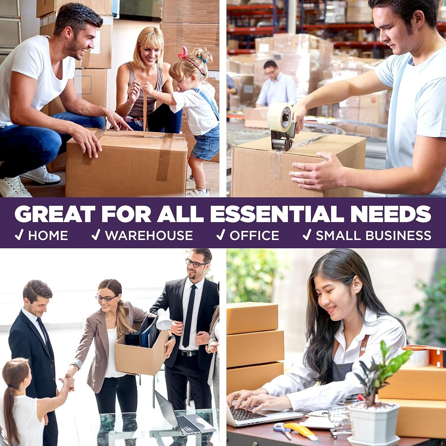 12 Heavy Duty Clear Tape Rolls - 60 Yards Each, Waterproof for All Packing Needs