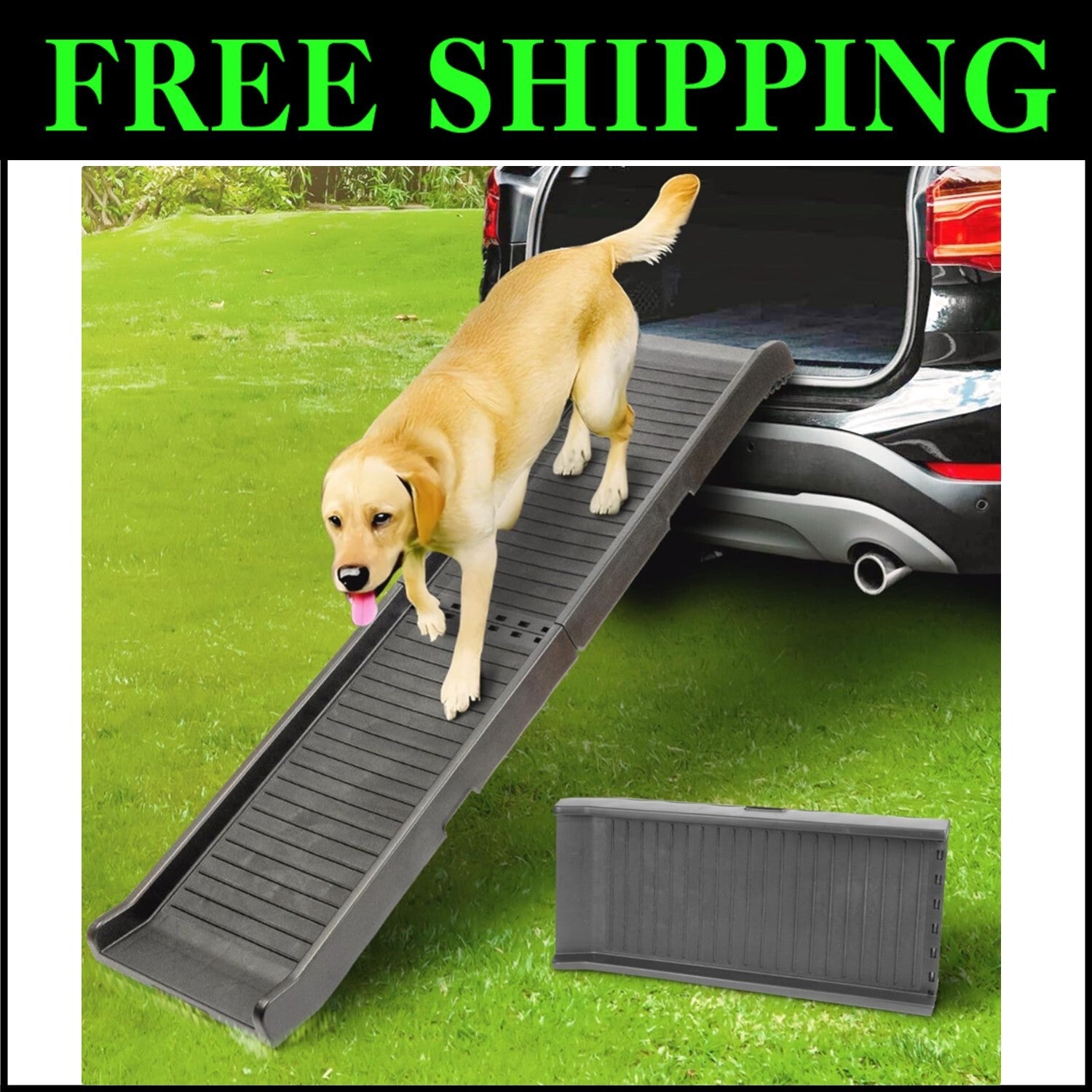 Portable 68.5” Dog Ramp for Large Dogs – Sturdy, Anti-Slip, 300 lbs Capacity