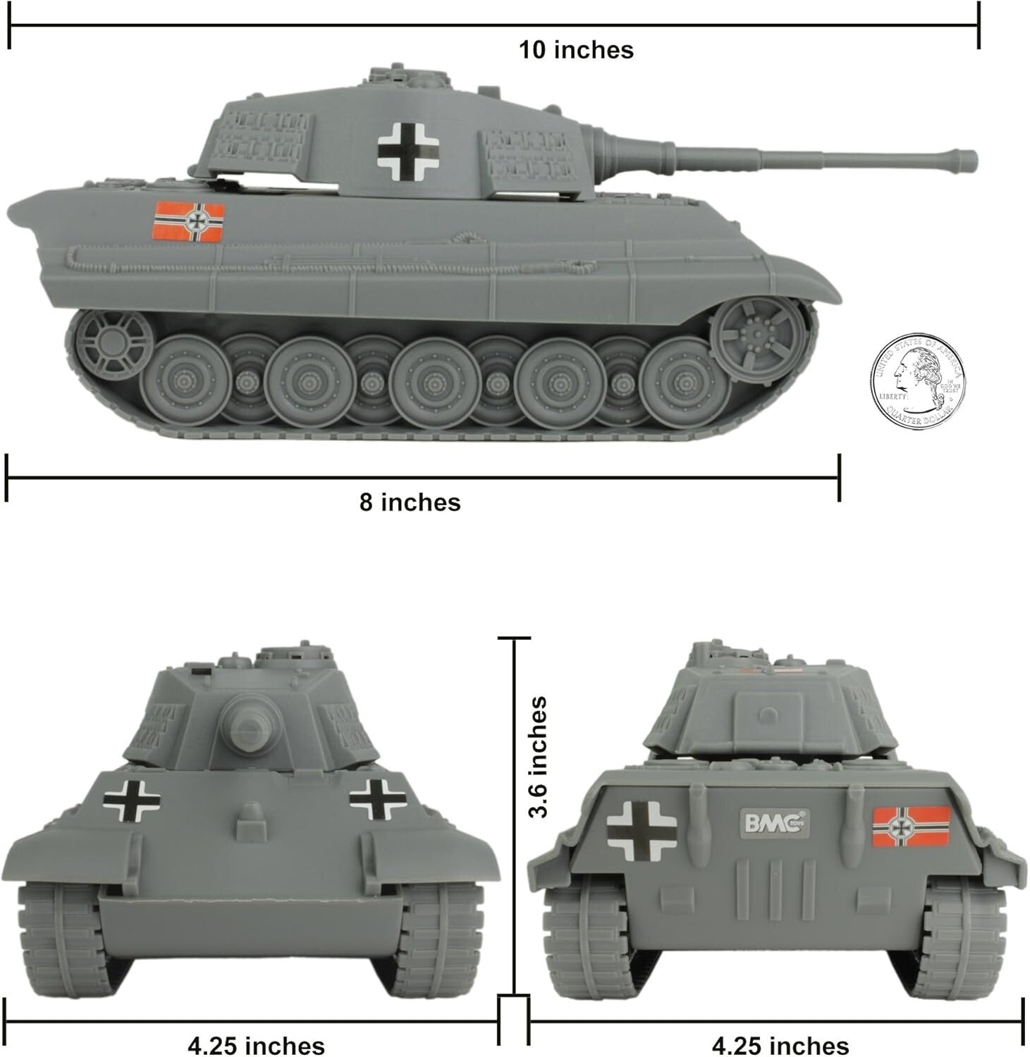 BMC WW2 D-Day Tank Battle Playset: 36pc Army Men & Tanks for Epic Adventures