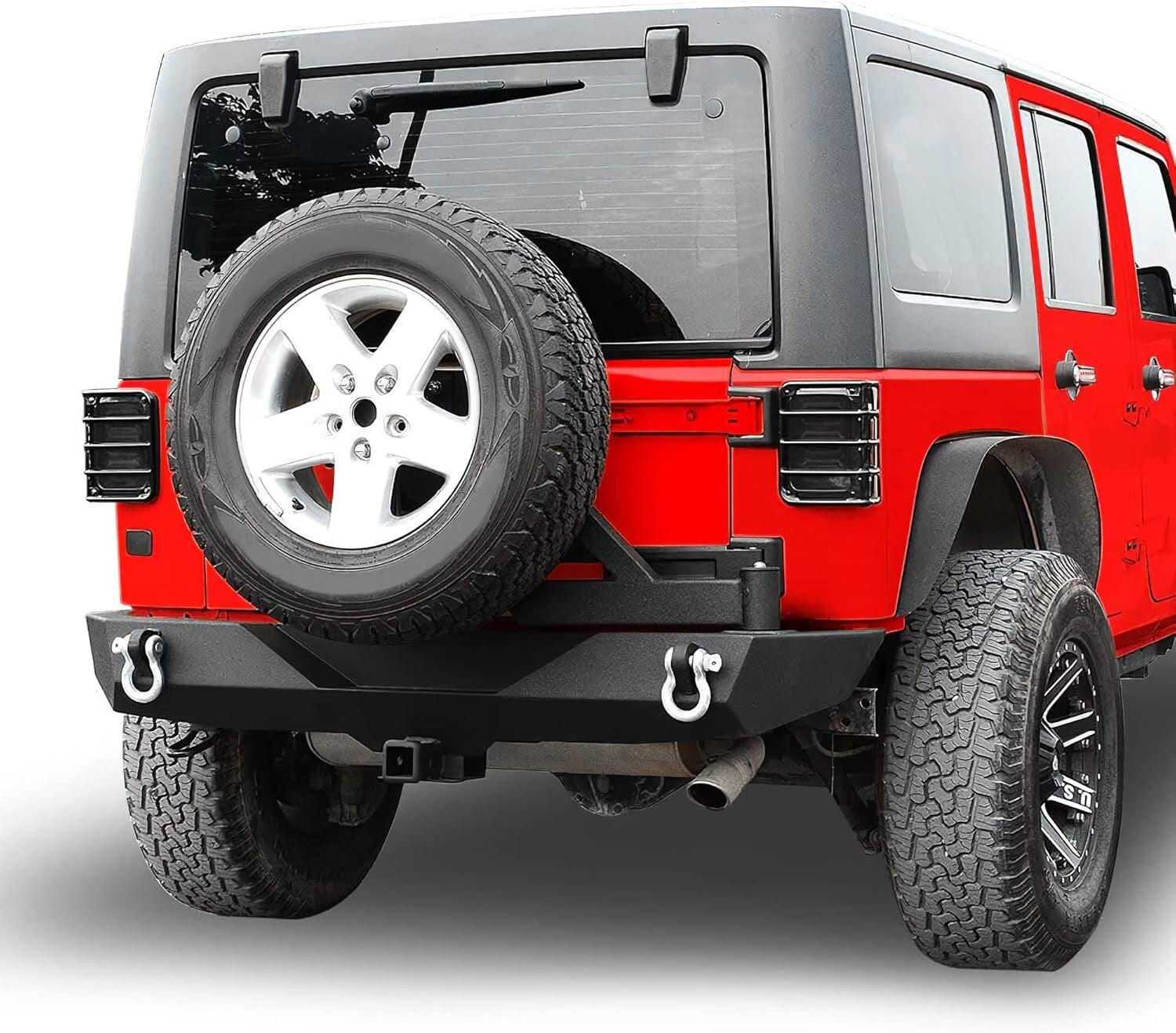 All-in-One Jeep Bumper with Tire Carrier and Hitch Receiver for JK JKU Models
