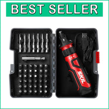 Load image into Gallery viewer, Cordless Electric Screwdriver with Circuit Sensor &amp; 45-Piece Bit Set - Red/Black