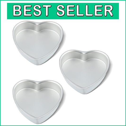8 Inch Heart Cake Pan Set of 3 - Perfect for Weddings & Special Occasions