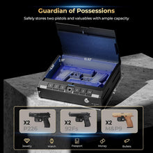 Load image into Gallery viewer, Steel Biometric Gun Lock Box with Emergency Power Supply - Ideal for Home or Car