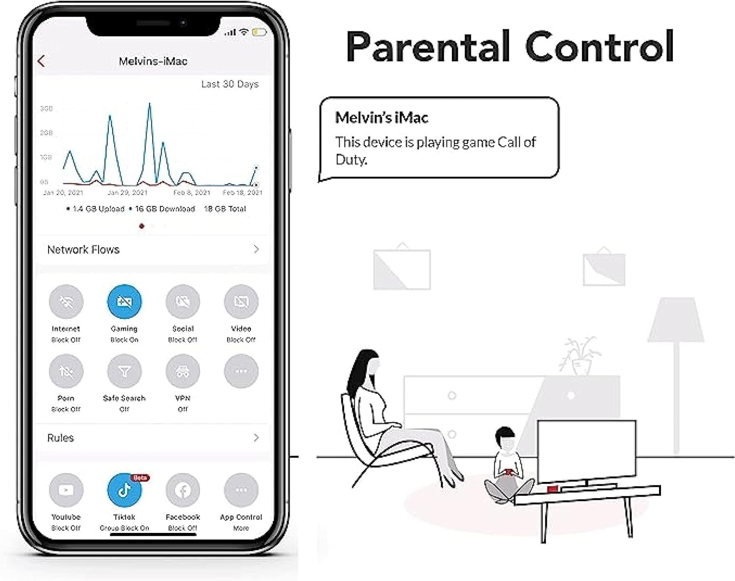 Smart Cyber Security Firewall with VPN & Parental Control - Easy Setup Purple SE