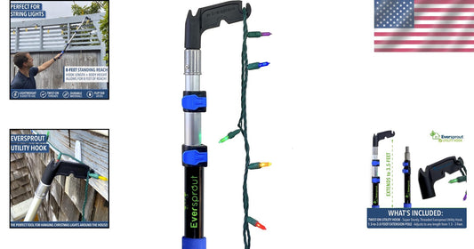 3.5ft Adjustable Utility Hook and Extension Pole for Effortless Reaching