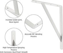 Load image into Gallery viewer, Heavy-Duty 12x8 Shelf Brackets - 600lb Capacity, 10-Pack White Metal Supports