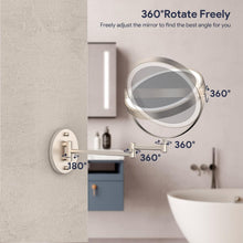Load image into Gallery viewer, Rechargeable Wall-Mounted Makeup Mirror with 3 Lighting Modes &amp; Dimming Feature