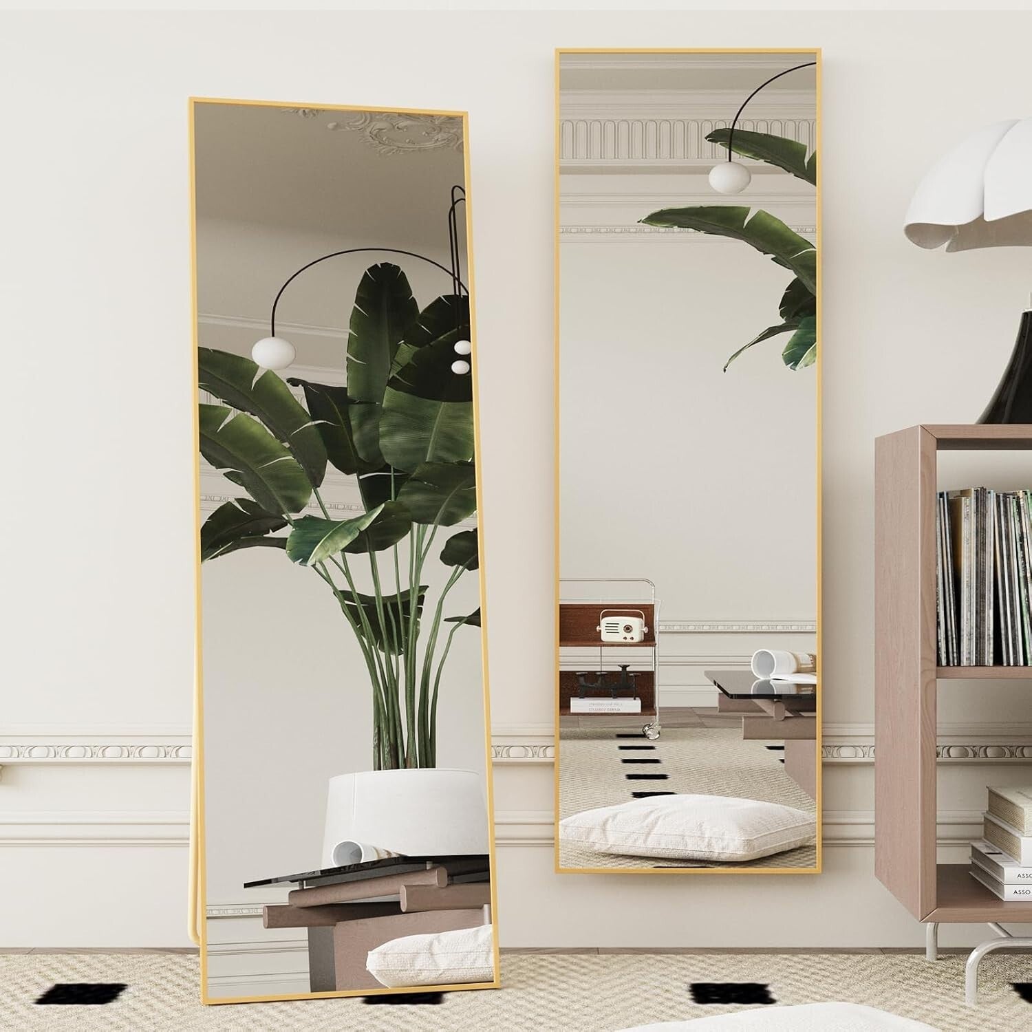 Stylish 59" x 16" Full-Length Gold Mirror - Ideal for Bedrooms and Living Rooms