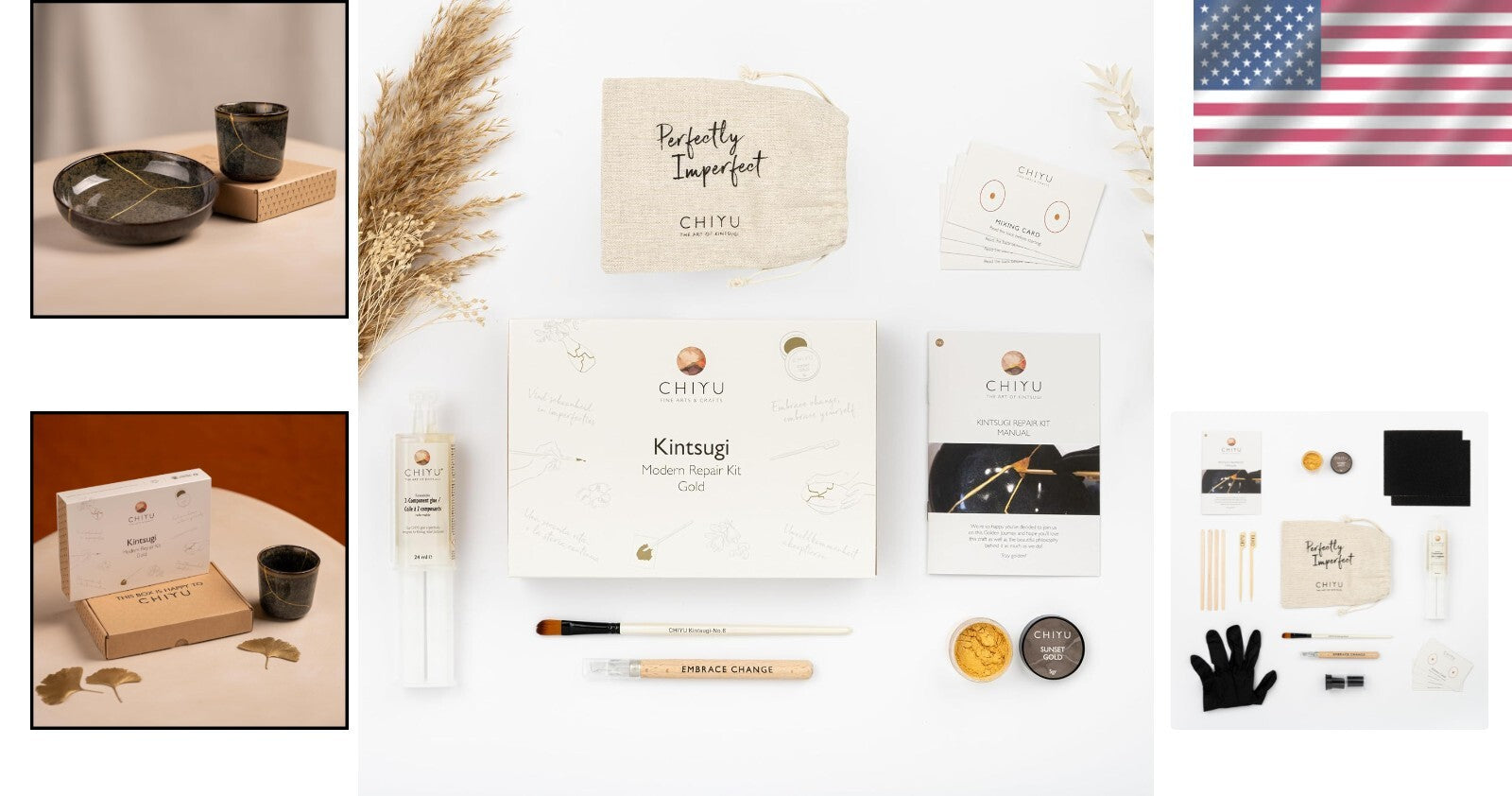 Gold Kintsugi Repair Kit - Food Safe, Dishwasher Safe | Transform Broken Art