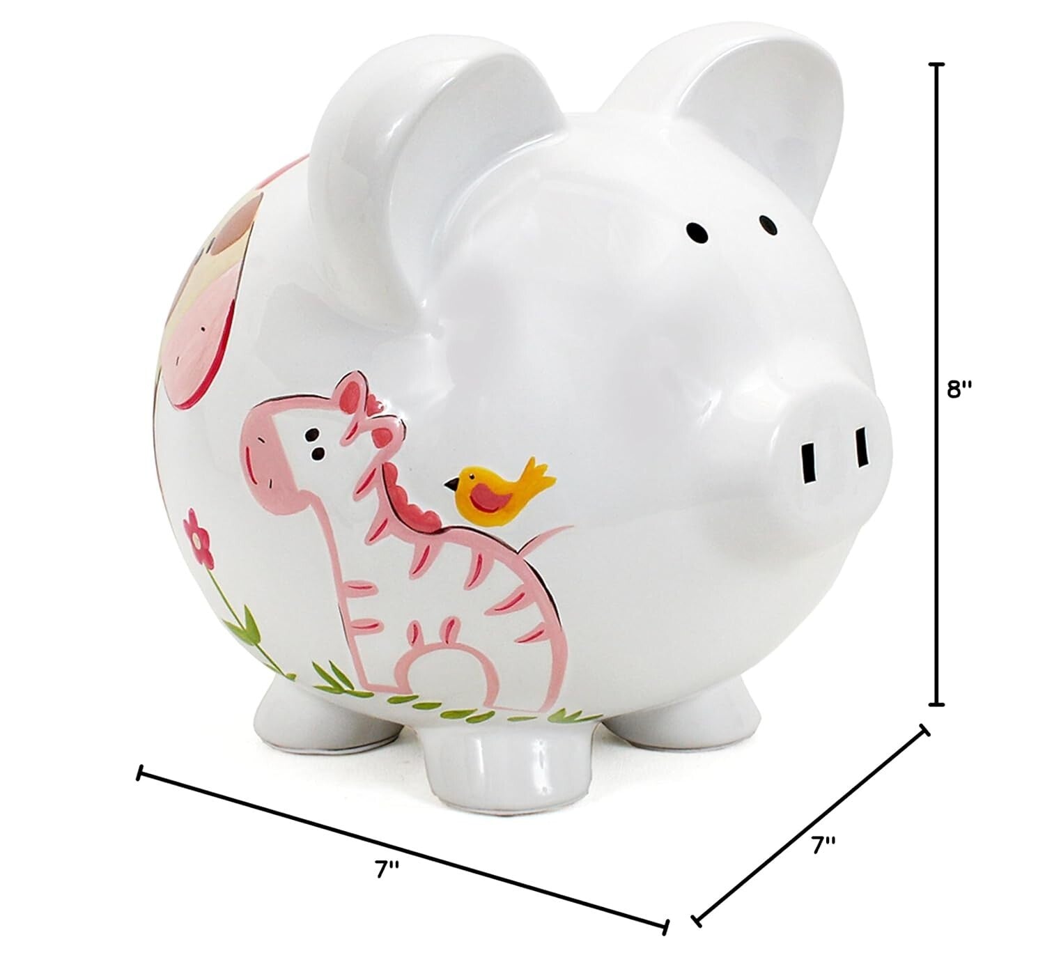 Stylish 7" Jungle Jill Ceramic Piggy Bank - Fun & Functional Savings Tool