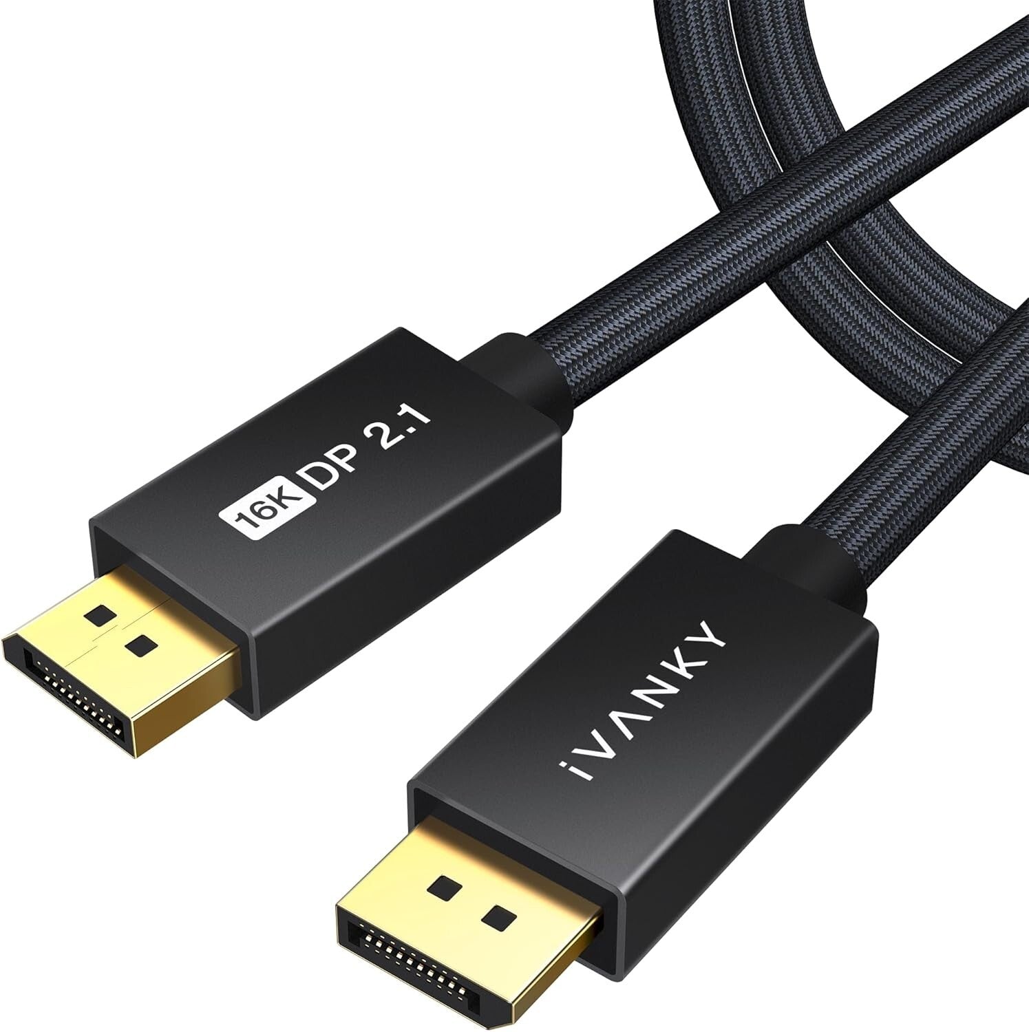 15ft 16K DisplayPort 2.1 Cable - Backward Compatible, Perfect for UHD TVs & PCs