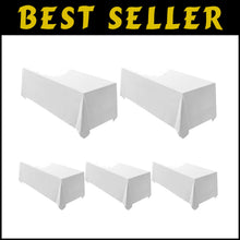 Load image into Gallery viewer, Elegant 5 Pack White 90x132 Inch Tablecloths for Stylish Dining Experiences