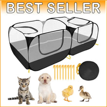 Load image into Gallery viewer, Portable Detachable Bottom Playpen for Small Animals - Spacious &amp; Lightweight