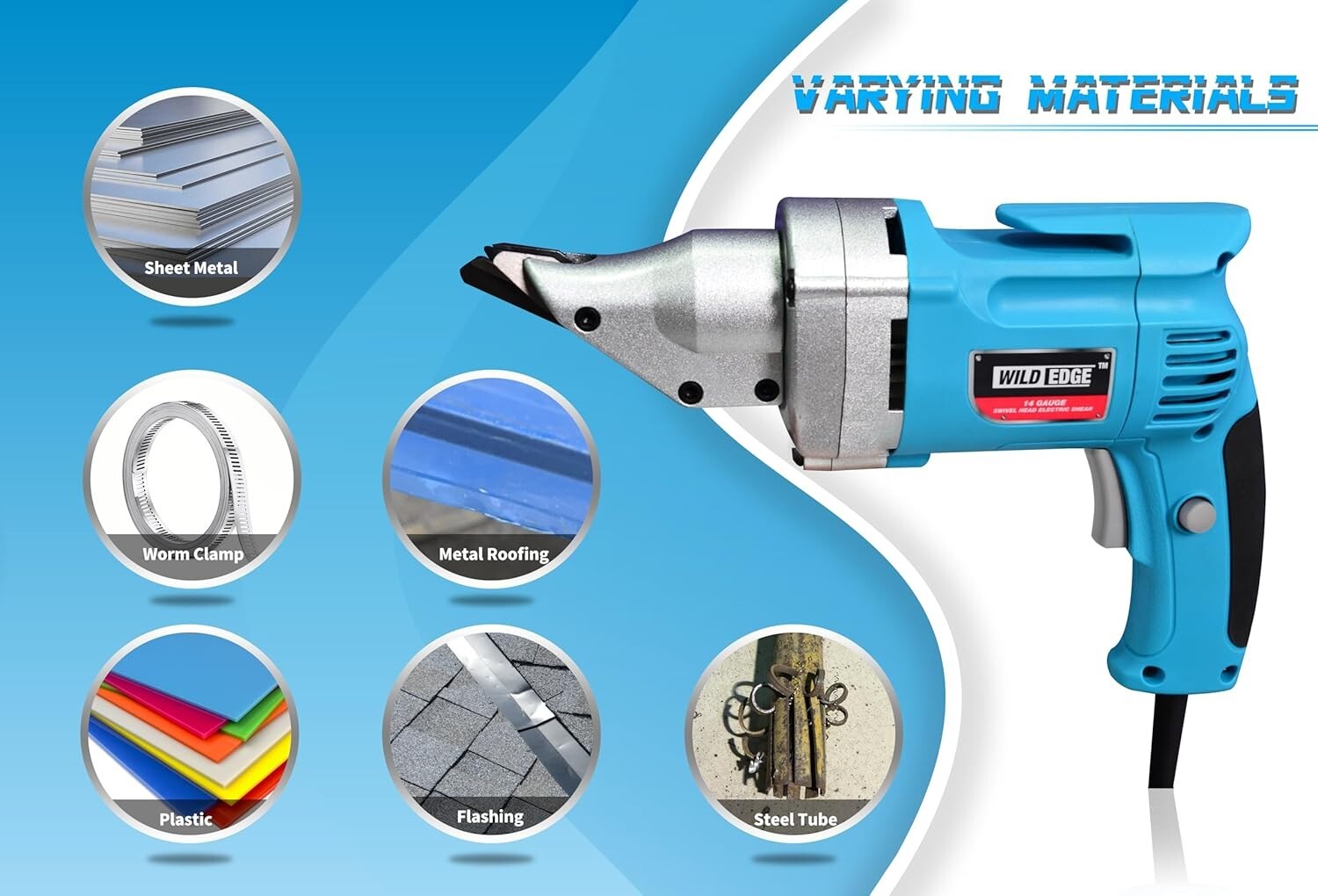 Professional 14 Gauge Metal Cutter - Ergonomic Design, 2700 SPM Variable Speed