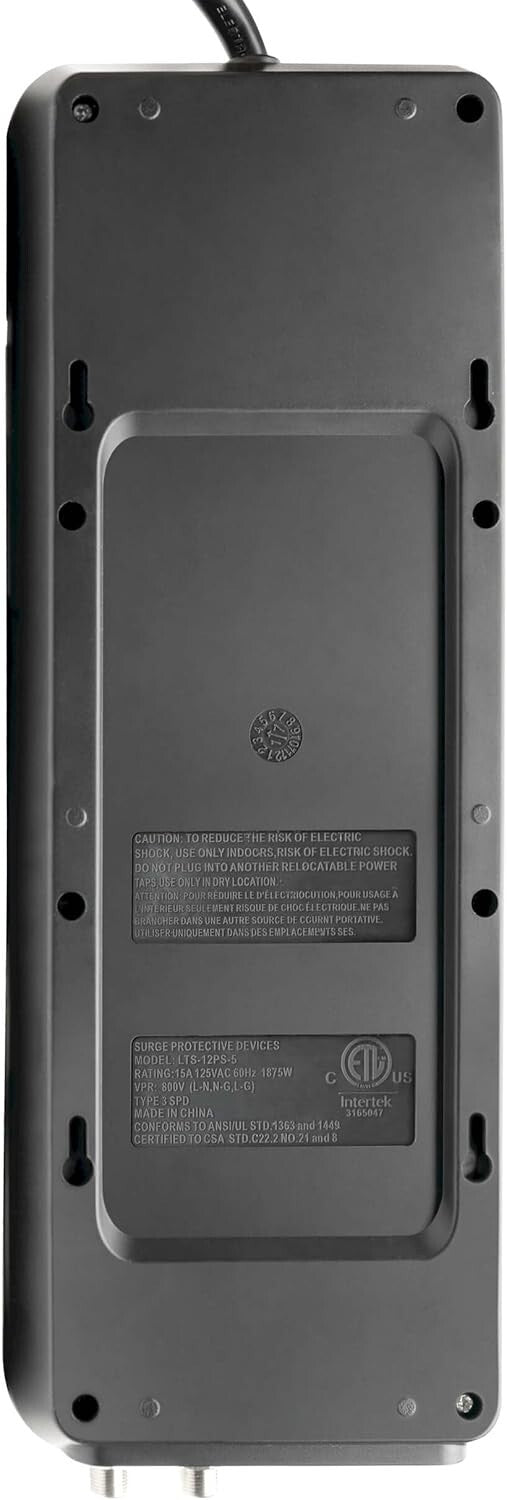 8ft Surge Protection Power Strip with Tel/Modem Protection & Lifetime Warranty