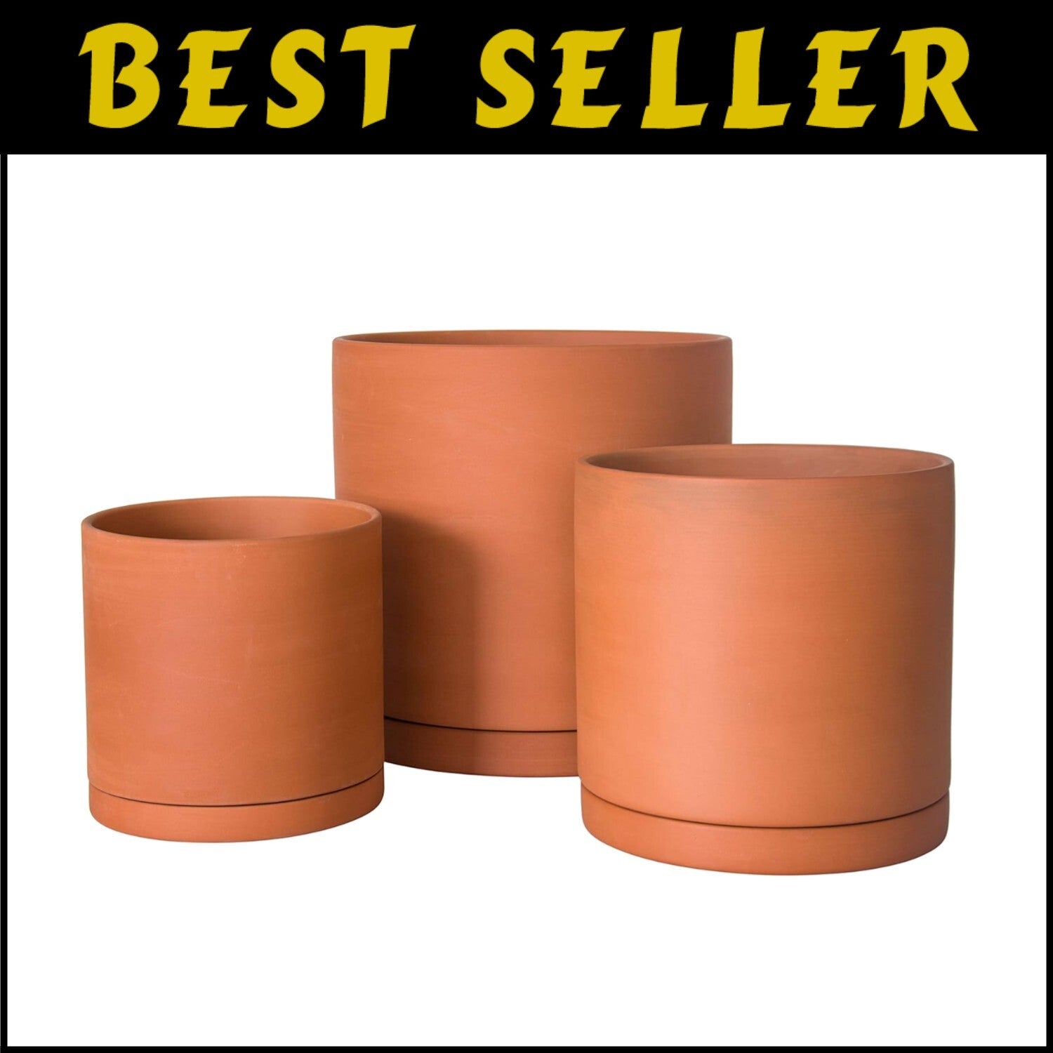 Breathable Terracotta Plant Pots Set – Drainage & Protective Saucers Included