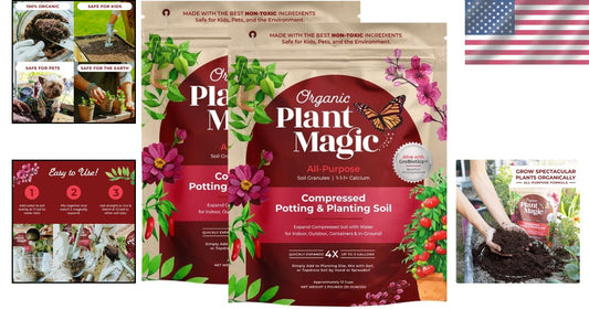 Easy Mix Organic Compressed Soil - Expands to 3 Gallons, Perfect for All Plants